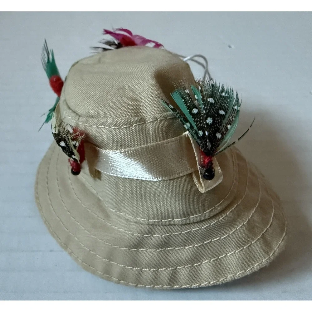 Fly Fishing Vest &‎ Hat - Christmas Ornaments - Lot of 2